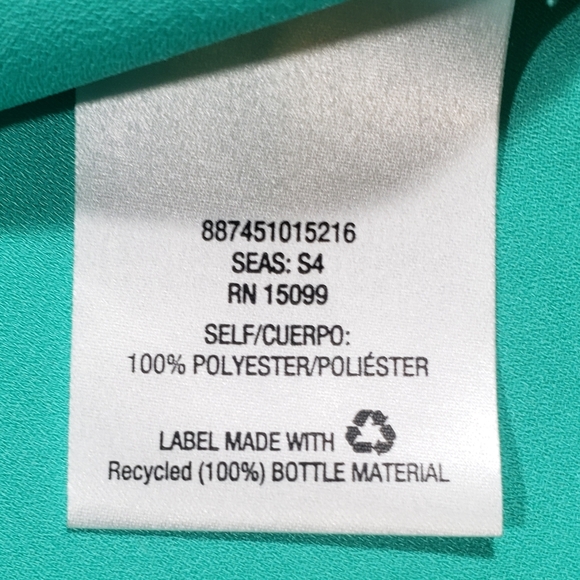Metaphor Pullover Long Sleeve Teal Green Blouse Size Small - Picture 4 of 10